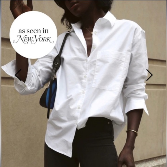 AYR Tops - AYR White The Deep End Oxford Cotton Button Down, L